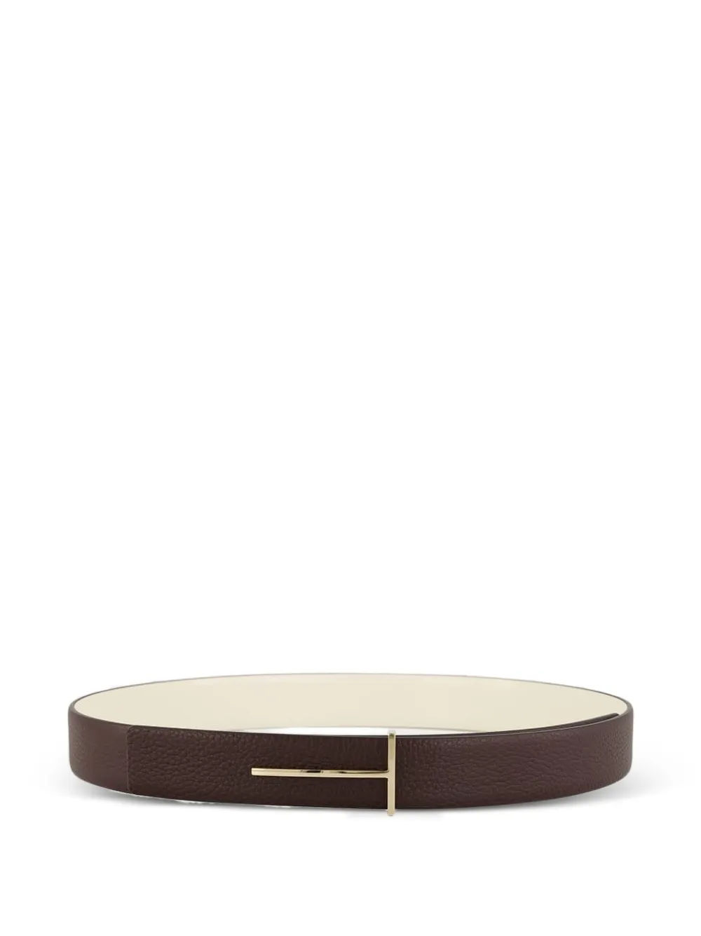 TOM FORD T-shaped plaque reversible belt - Marrone