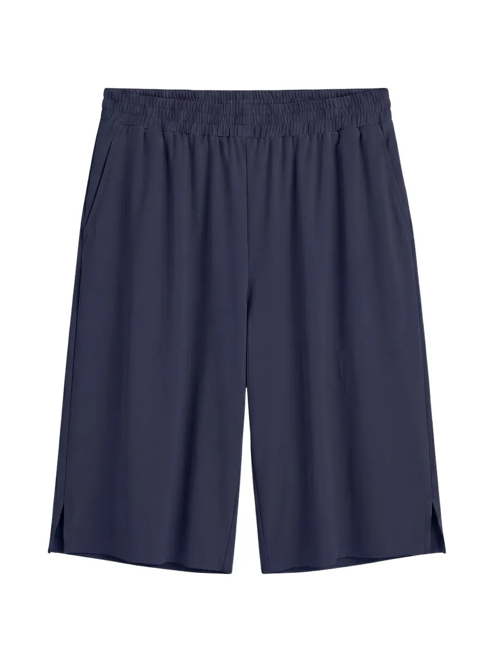 OFLAB 24002 elasticated-waistband side-slit shorts - Blau