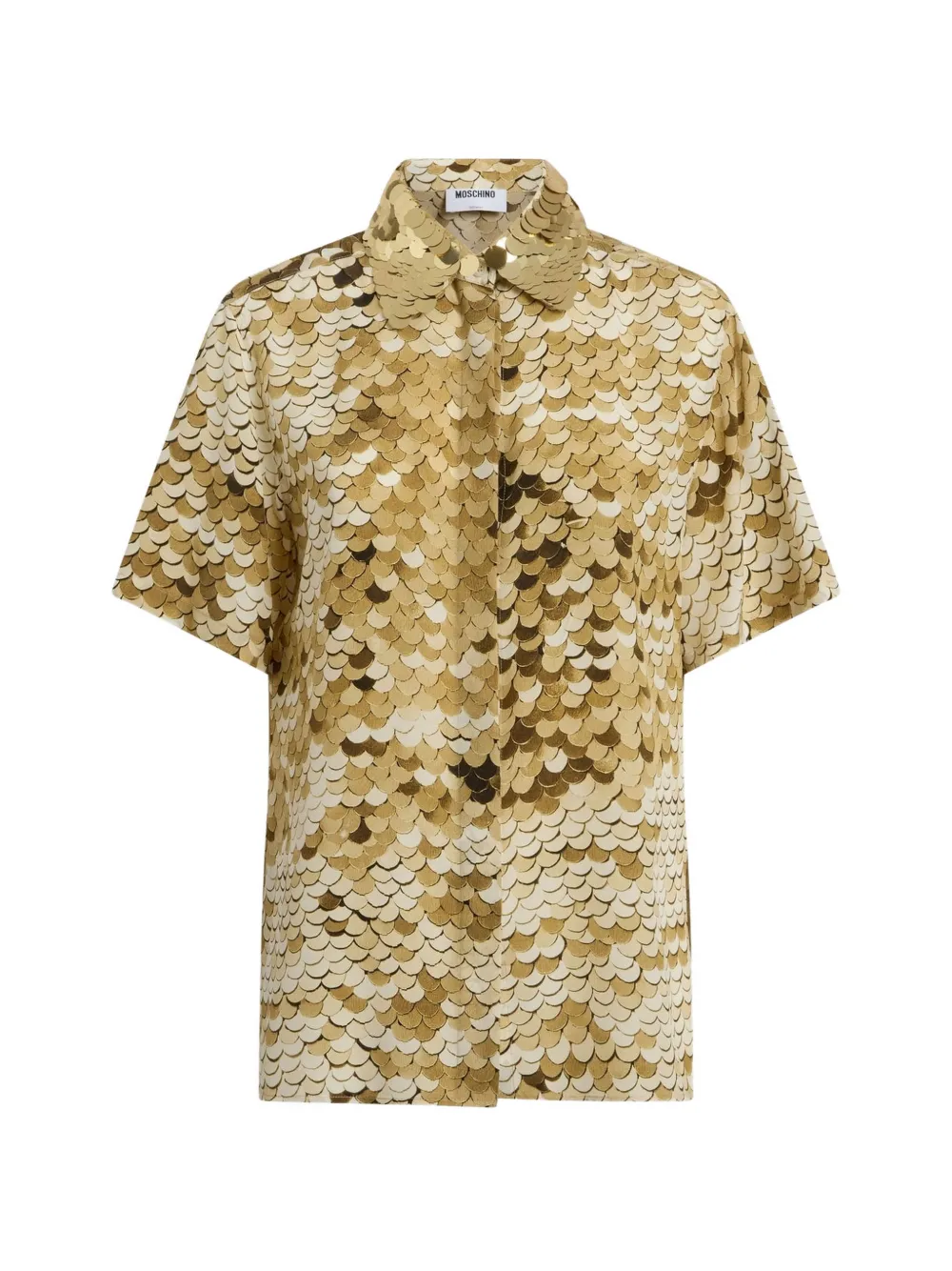 Moschino T-shirt verfraaid met pailletten Goud