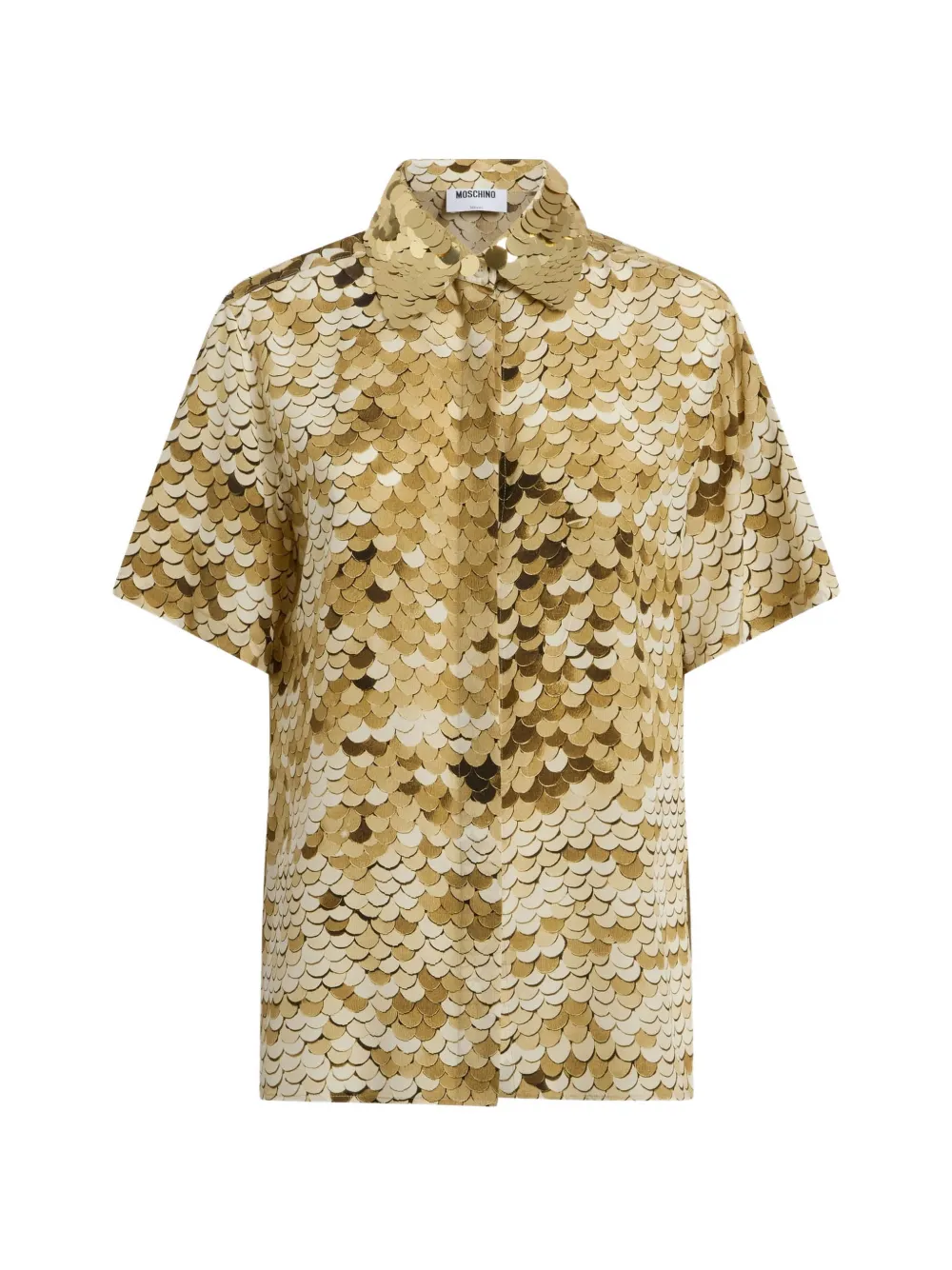 Moschino sequin-embellished short-sleeve shirt - Gold