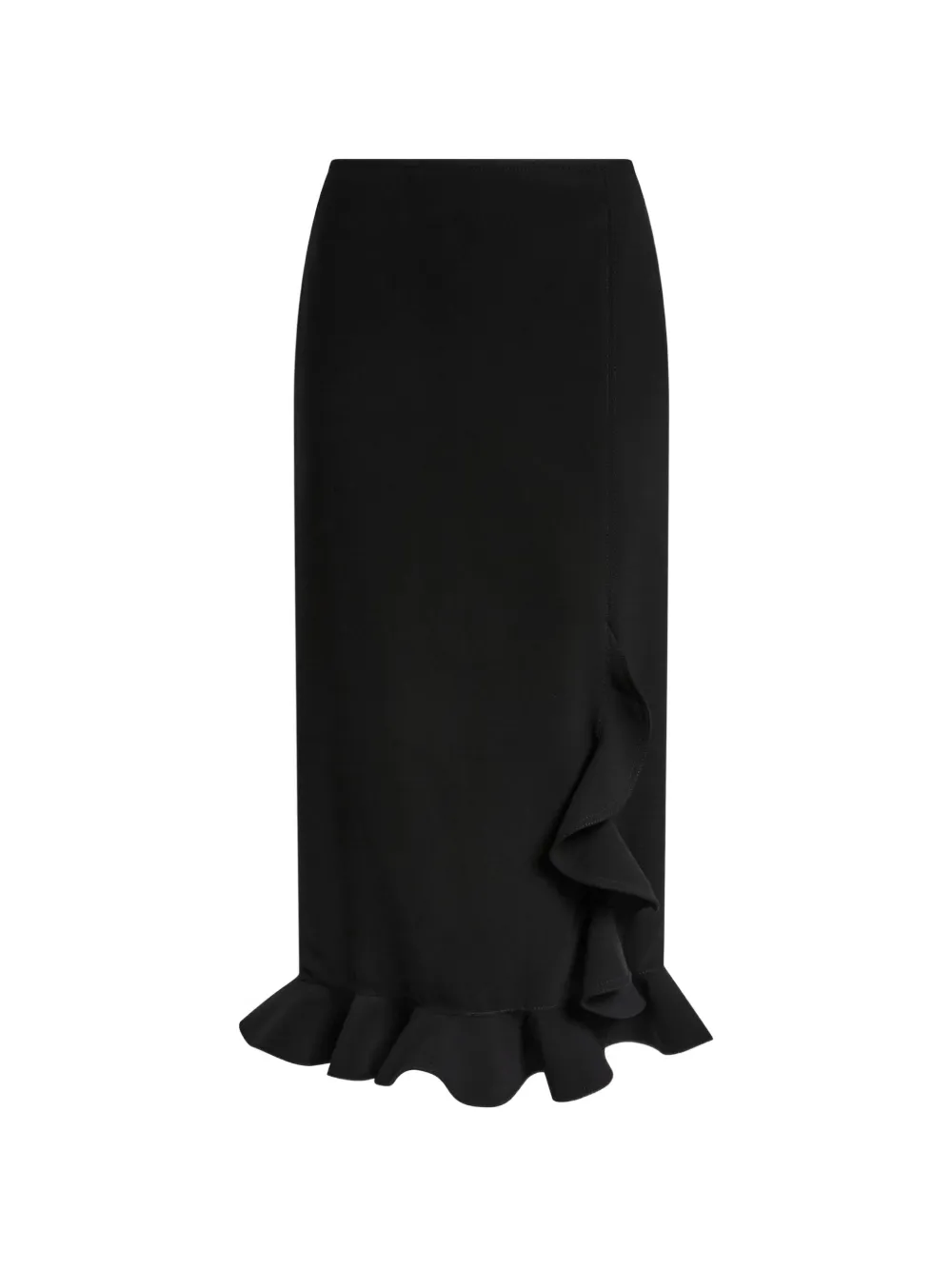 Moschino asymmetric ruffle-trim skirt - Schwarz