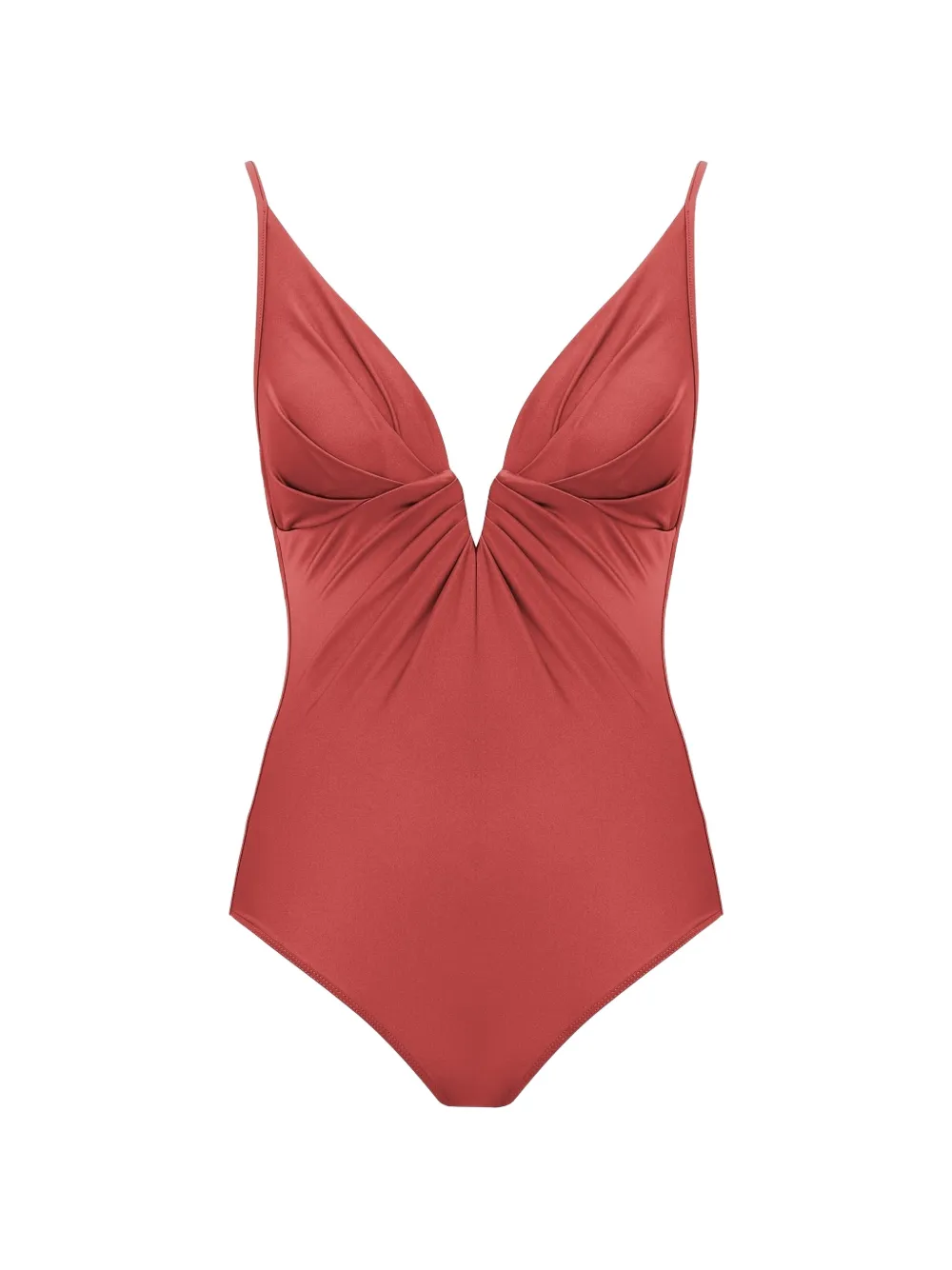 ZIMMERMANN Solstice ruched-detailing V-neck swimsuit - Rot