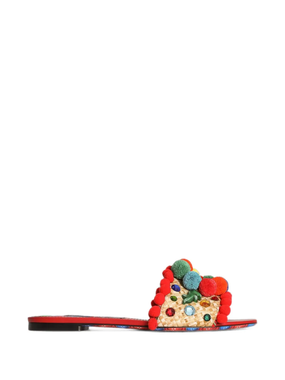 Dolce & Gabbana Bianca pom-pom slippers - Rosso
