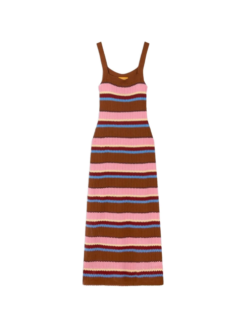 Guest In Residence Palazzo striped ribbed-knit maxi dress - Marrone