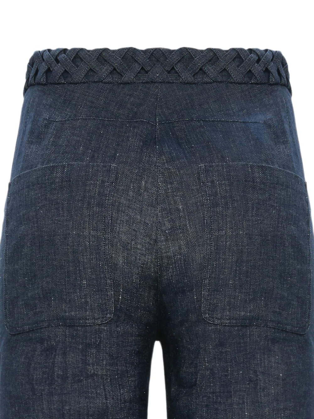 Dorothee Schumacher Jeans met brede pijpen en gevlochten tailleband Blauw