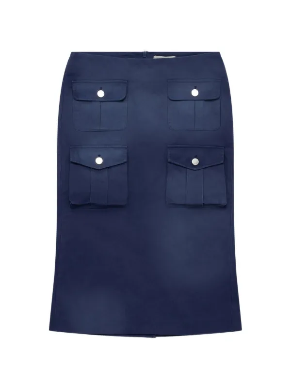 Shushu/Tong Cargo-pockets Midi Skirt in Blue