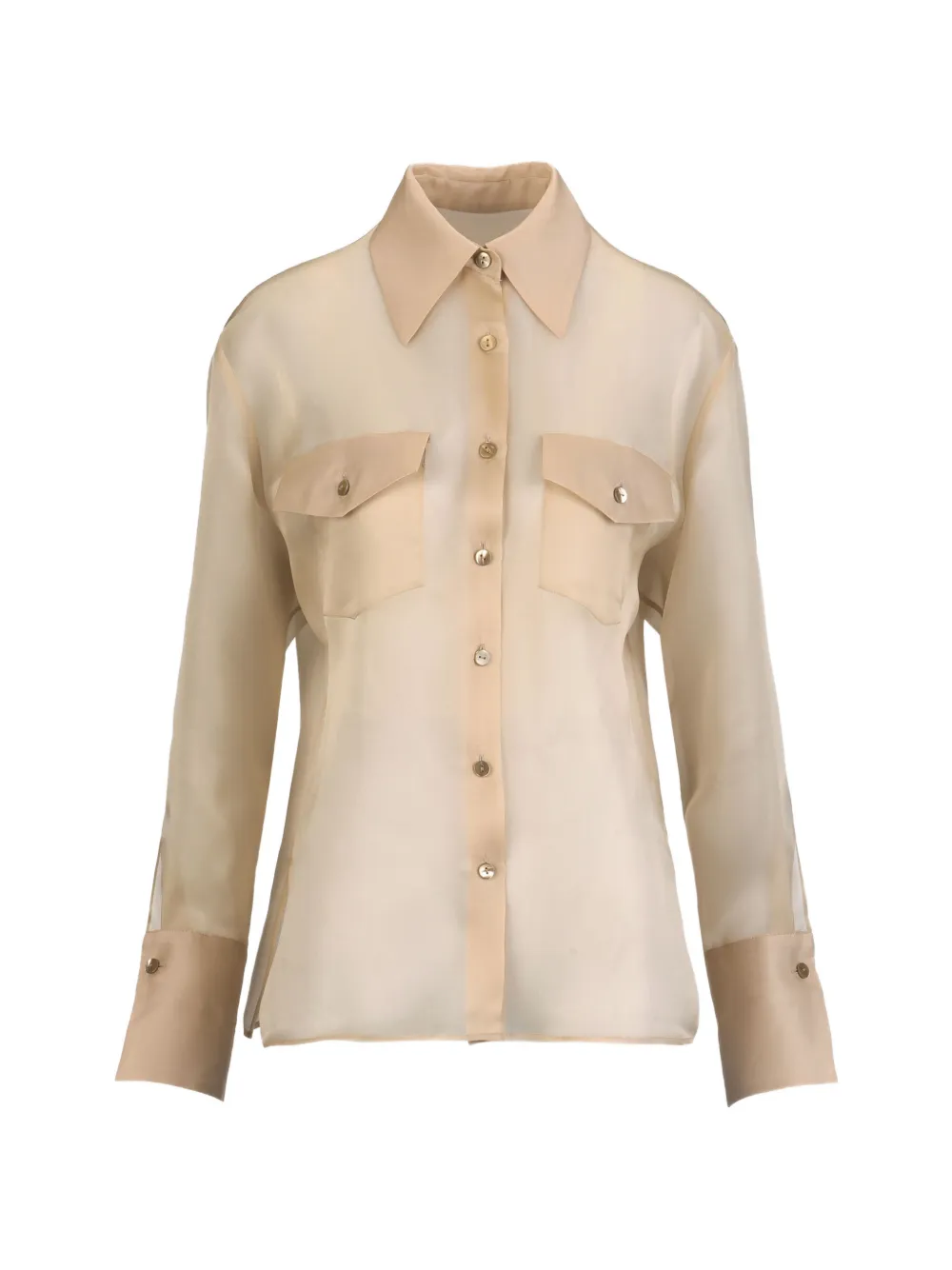 LUISA SPAGNOLI Brunita sheer button-up shirt - Toni neutri