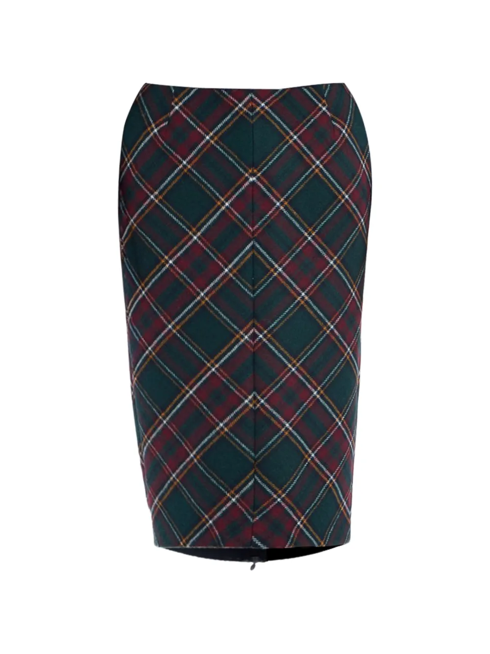 Nº21 tartan-check midi pencil skirt - Verde