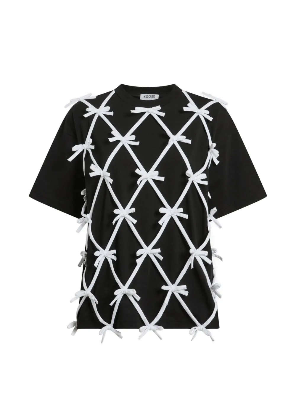 Moschino T-shirt verfraaid met strik Zwart