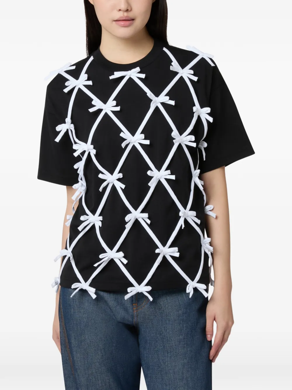 Moschino T-shirt verfraaid met strik Zwart