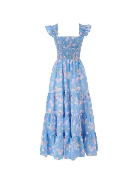 Rixo Kendall floral-print smocked maxi dress