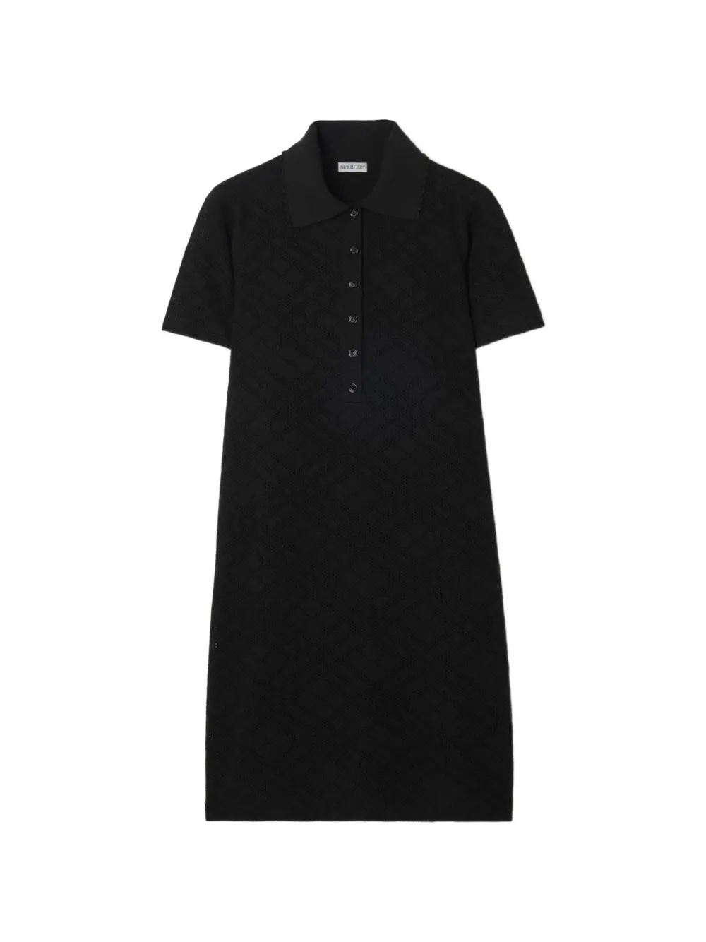 Burberry Burberry Check pointelle midi dress - Black