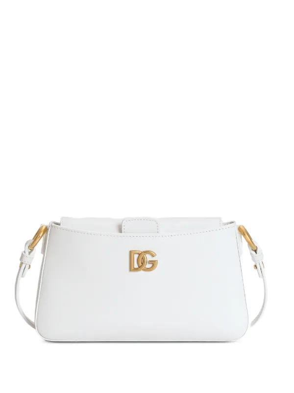 Dolce & Gabbana logo-plaque Shoulder Bag | White | FARFETCH