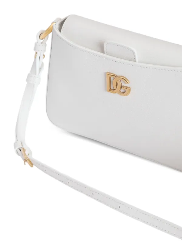 Dolce & Gabbana logo-plaque Shoulder Bag | White | FARFETCH