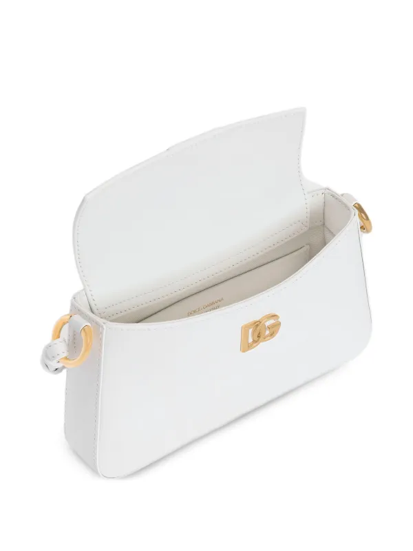 Dolce & Gabbana logo-plaque Shoulder Bag | White | FARFETCH