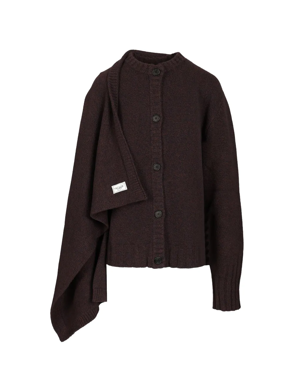 The Attico draped-detailing button-up cardigan - Braun