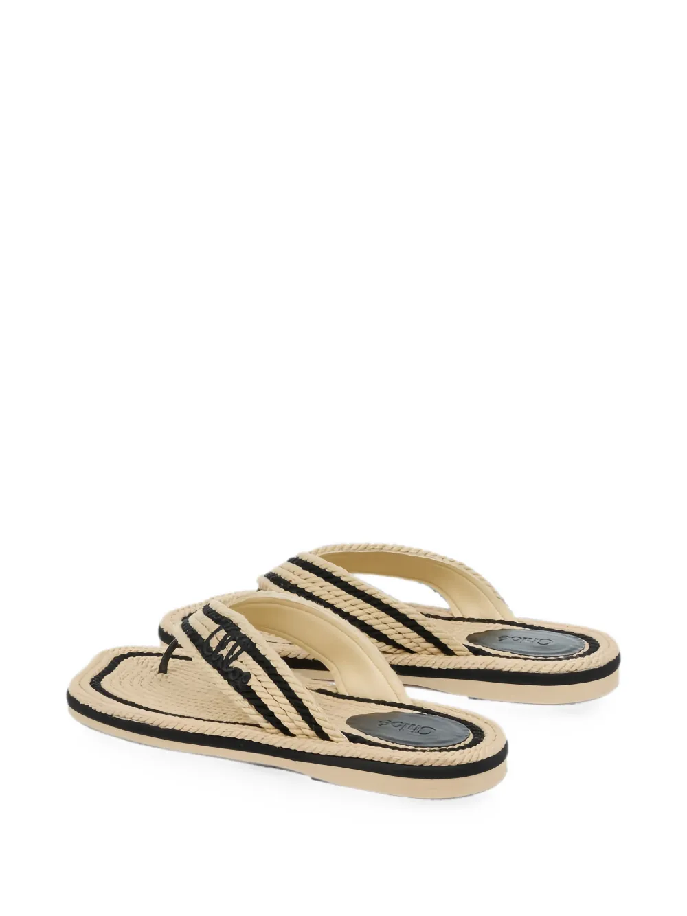Chloé rope-detail logo-embroidered sandals Beige