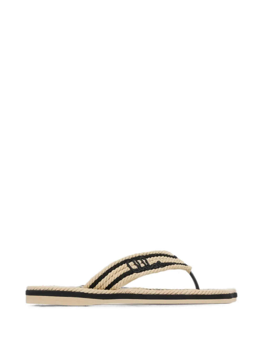Chloé rope-detail logo-embroidered sandals - Nude