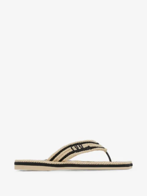 Chloé sandalias con detalle de cuerda y logo bordado