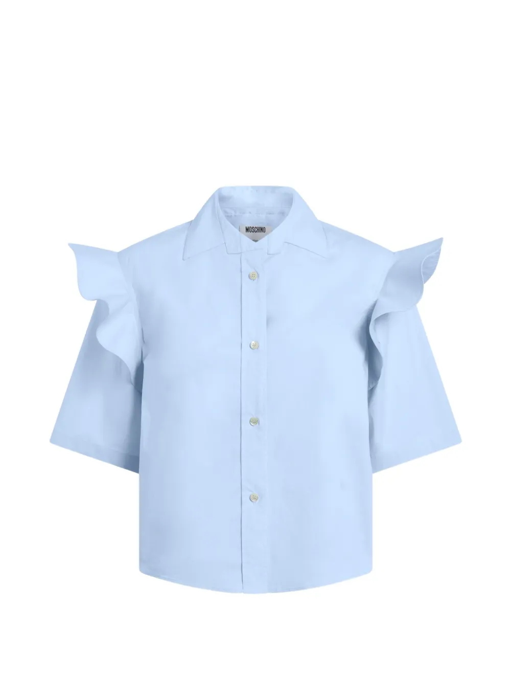 Moschino ruffled short-sleeve shirt - Blue