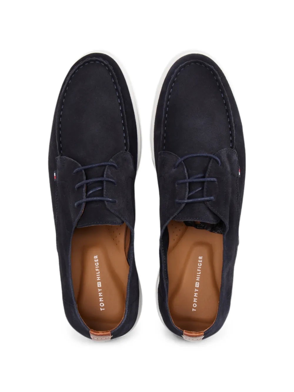 Tommy Hilfiger Moc Toe suede lace-up Derby shoes Blauw