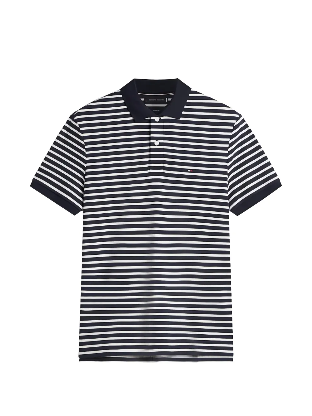 Tommy Hilfiger striped-patterned polo shirt - Schwarz