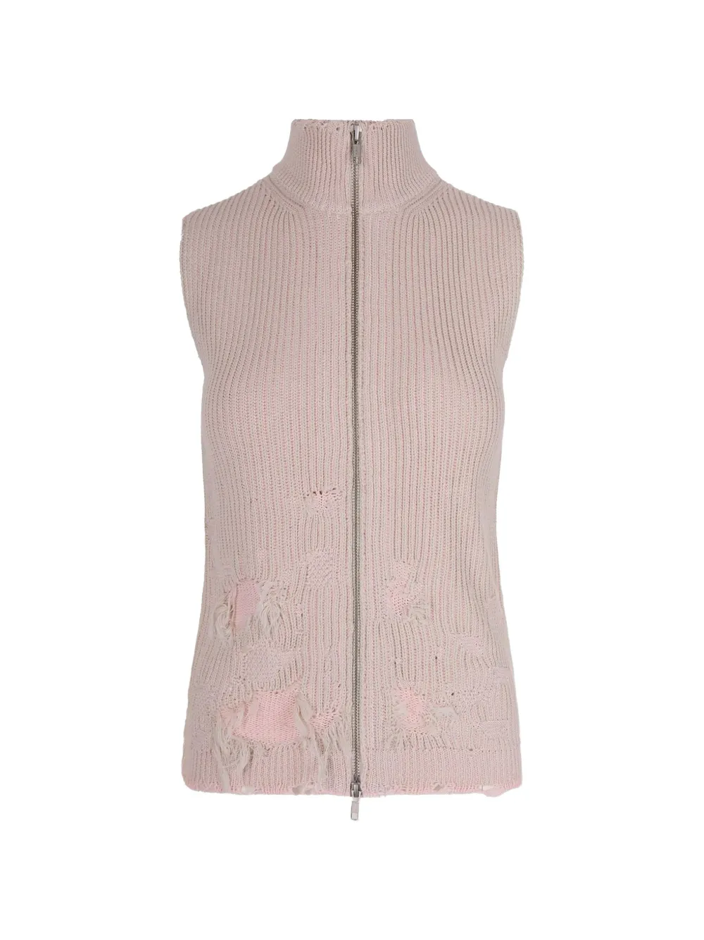 MM6 Maison Margiela distressed ribbed vest - Rosa