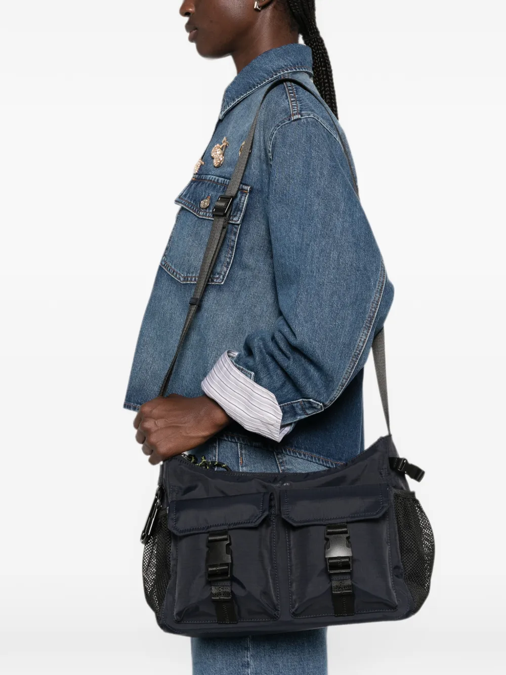 A.P.C. Crossbodytas met gesp Blauw
