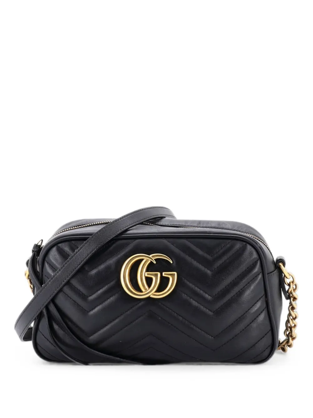 Gucci Pre-Owned Borsa a tracolla GG Marmont piccola in pelle matelassé - Nero