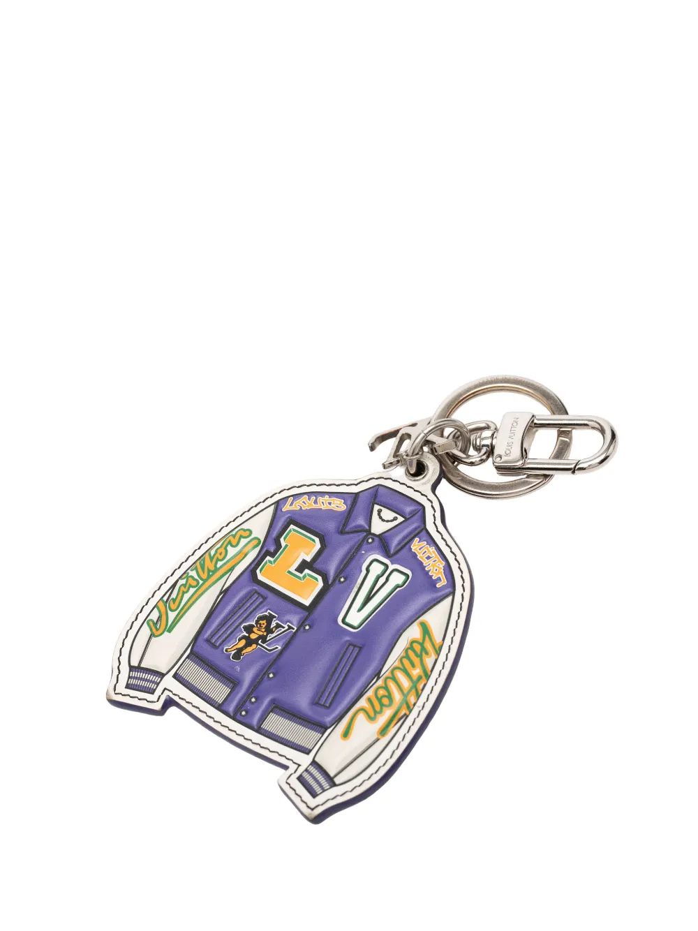 Louis Vuitton Pre-Owned 2022 Printed Leather and Brass LV Varsity Jacket Illustre Bag Charm and Holder key chain - Multicolore
