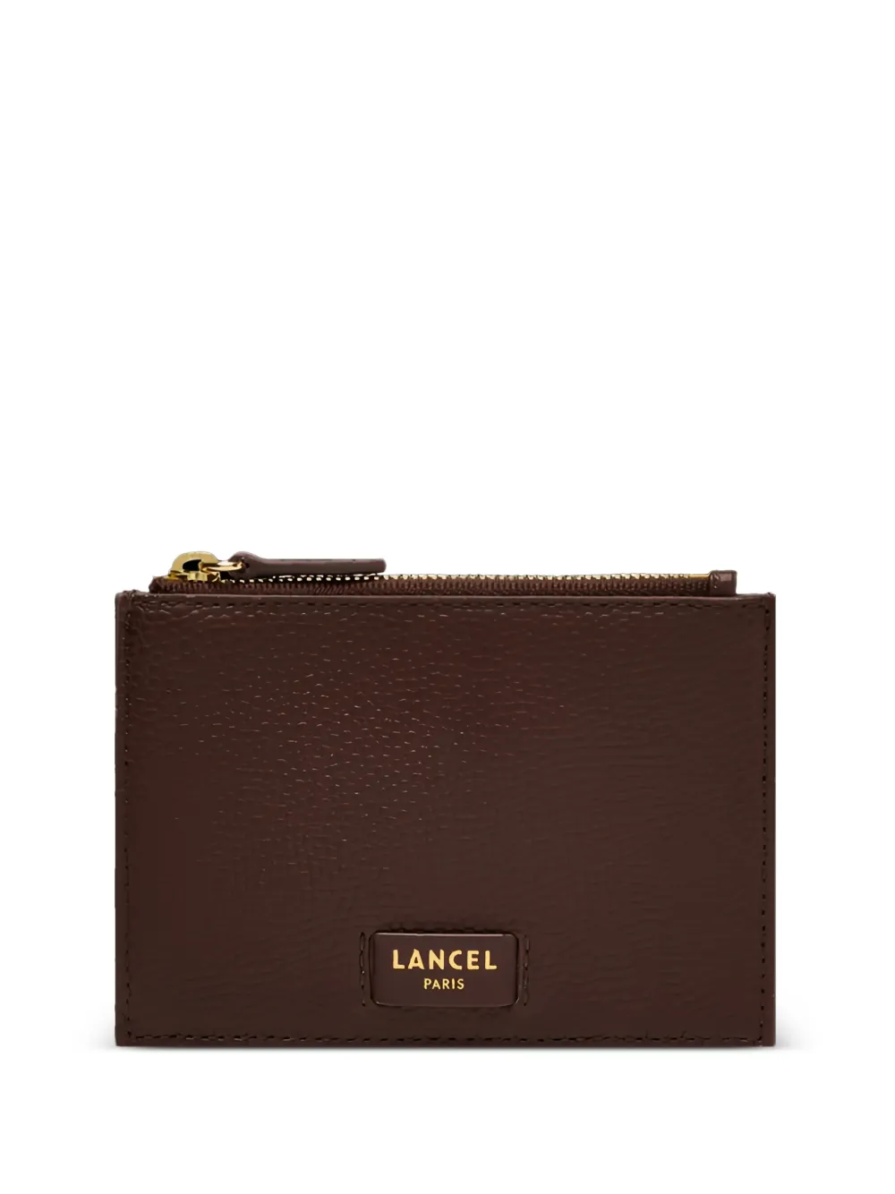 Lancel L Ninon grained leather card holder - Braun
