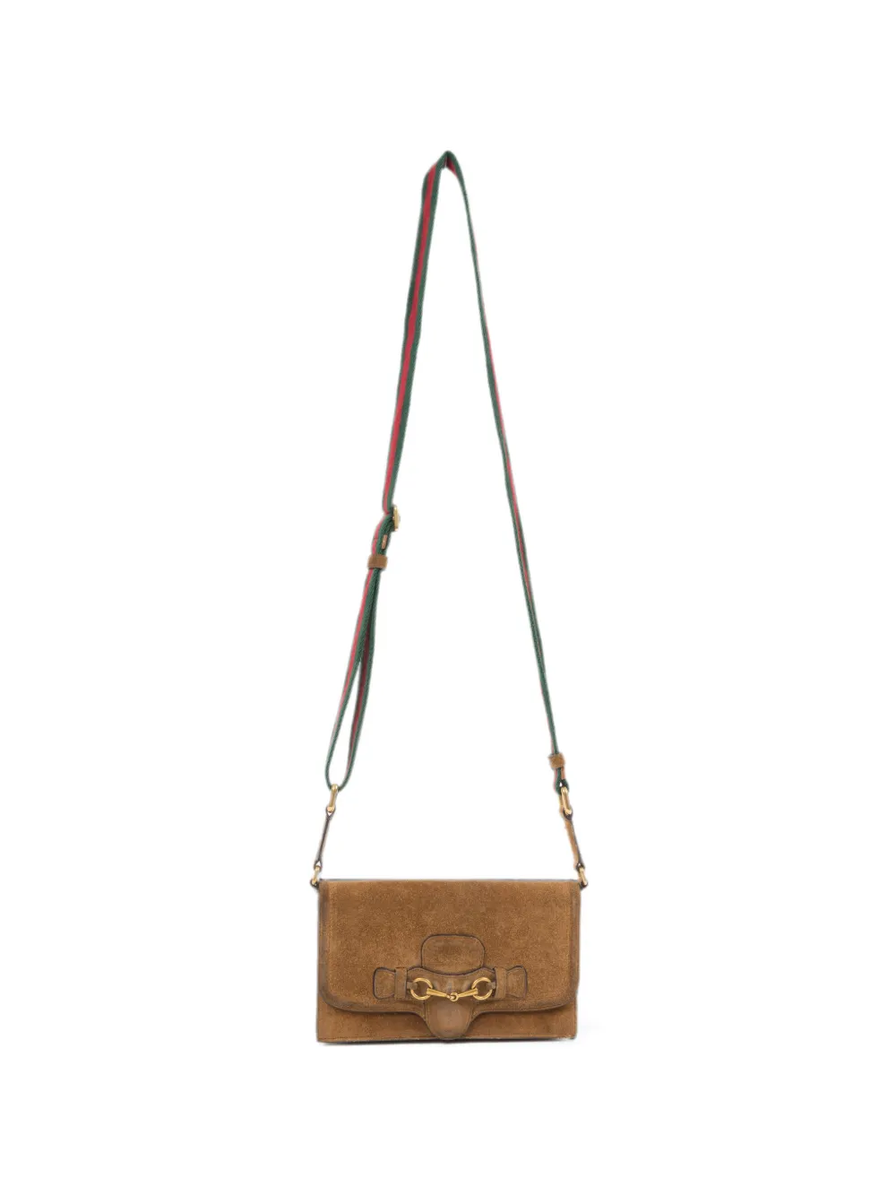 Gucci Pre-Owned 1980s Horsebit suede clutch bag - Marrone