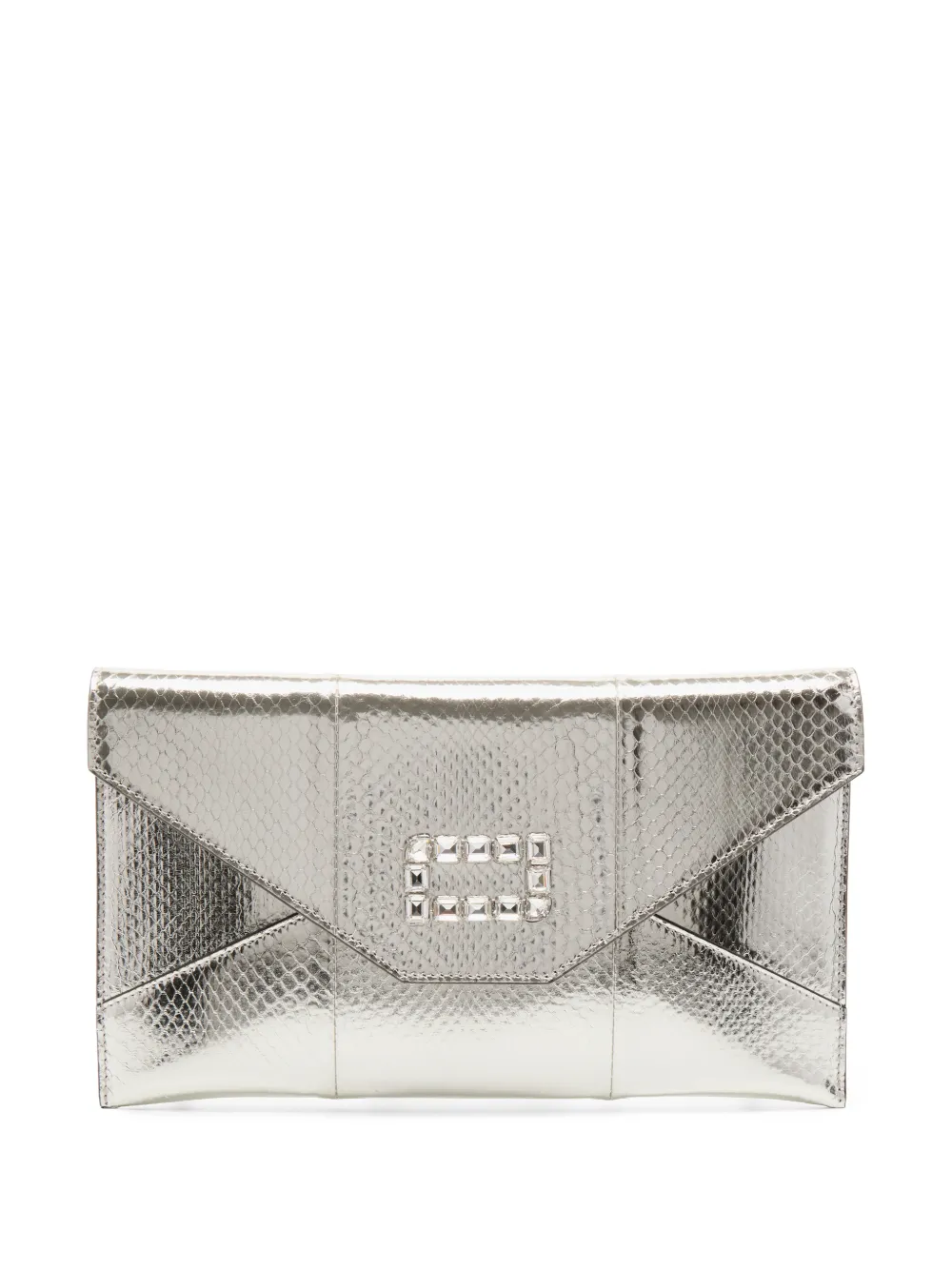 Lancel crystal-embellished snakeskin-effect cross body bag - Argento