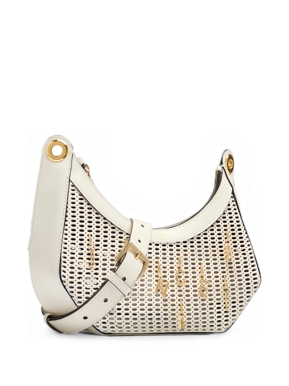 Lancel M Croisette schoudertas met logo-bedel en geperforeerde details Wit