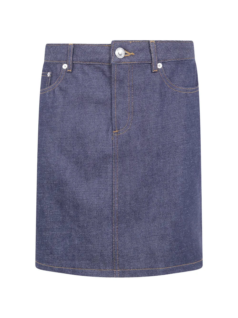A.P.C. contrast-stitched mini skirt - Blu