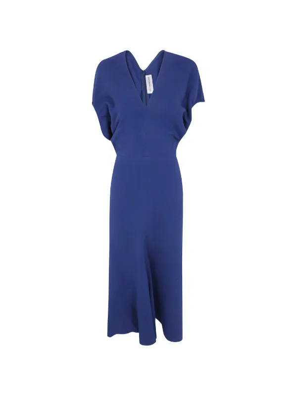 victoria beckham blue dress Draped maxi it is crafted from lustrous satin that moves fluidly over the body Victoria Beckham Satin Bela Midi