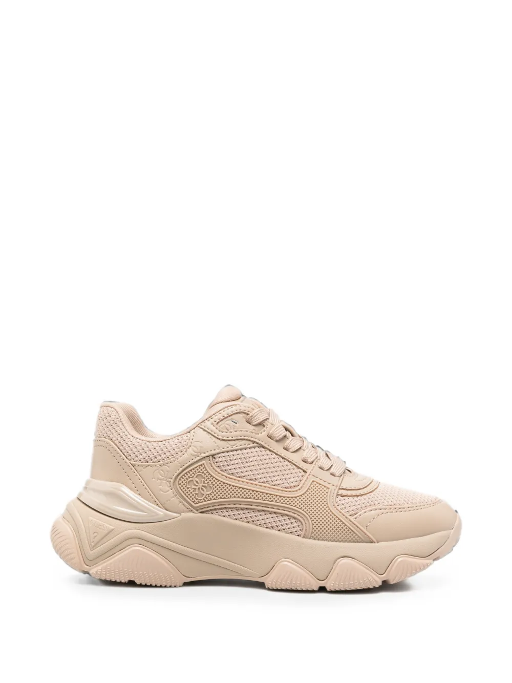 GUESS USA logo-embossed leather sneakers - Toni neutri