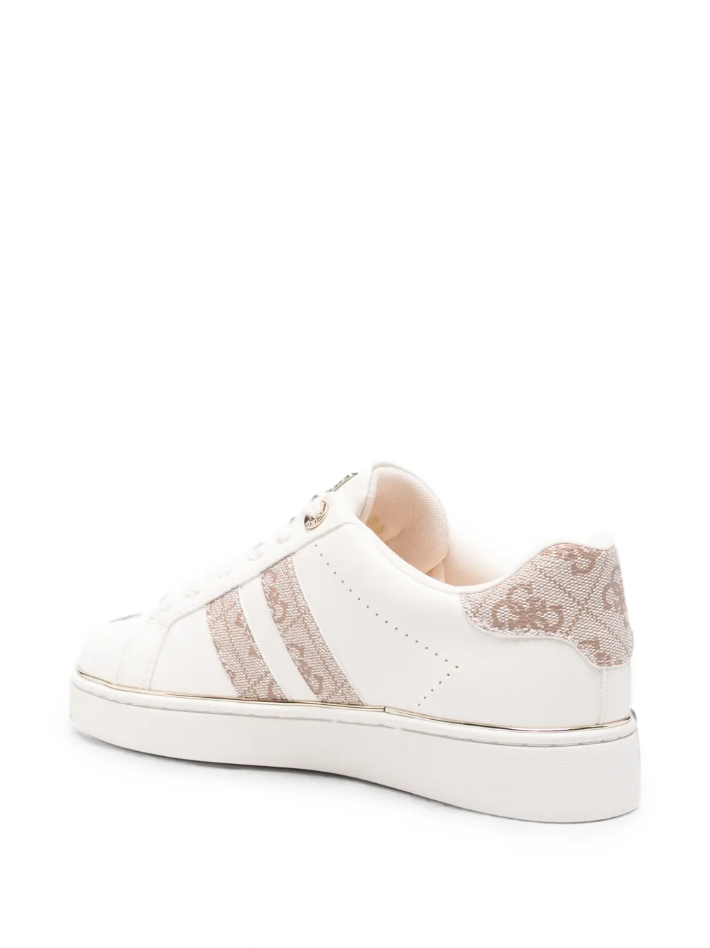 GUESS USA logo-print leather sneakers Beige