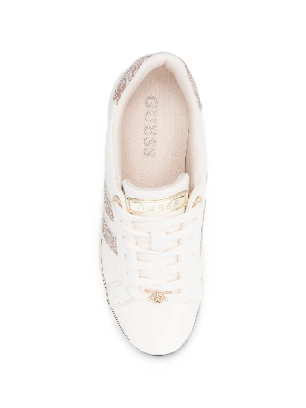 GUESS USA logo-print leather sneakers Beige