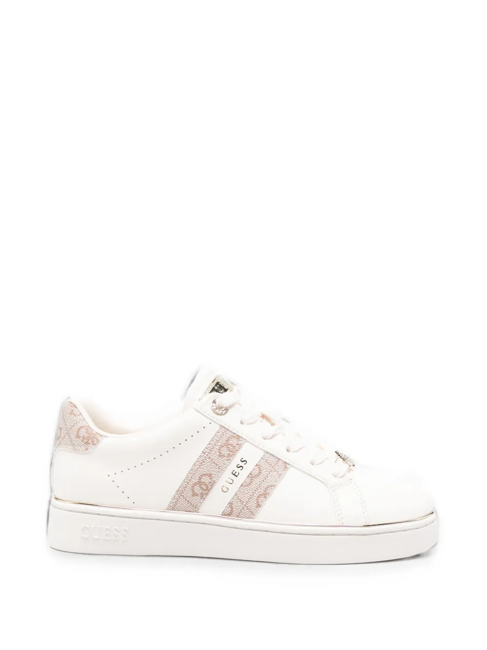 GUESS USA logo-print leather sneakers - Toni neutri