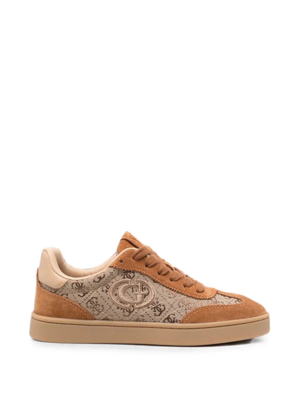 GUESS USA monogram-pattern panelled sneakers - Marrone