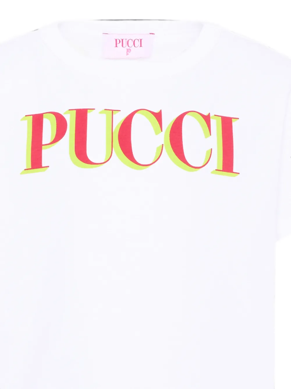 PUCCI Junior Katoenen T-shirt met logoprint Wit