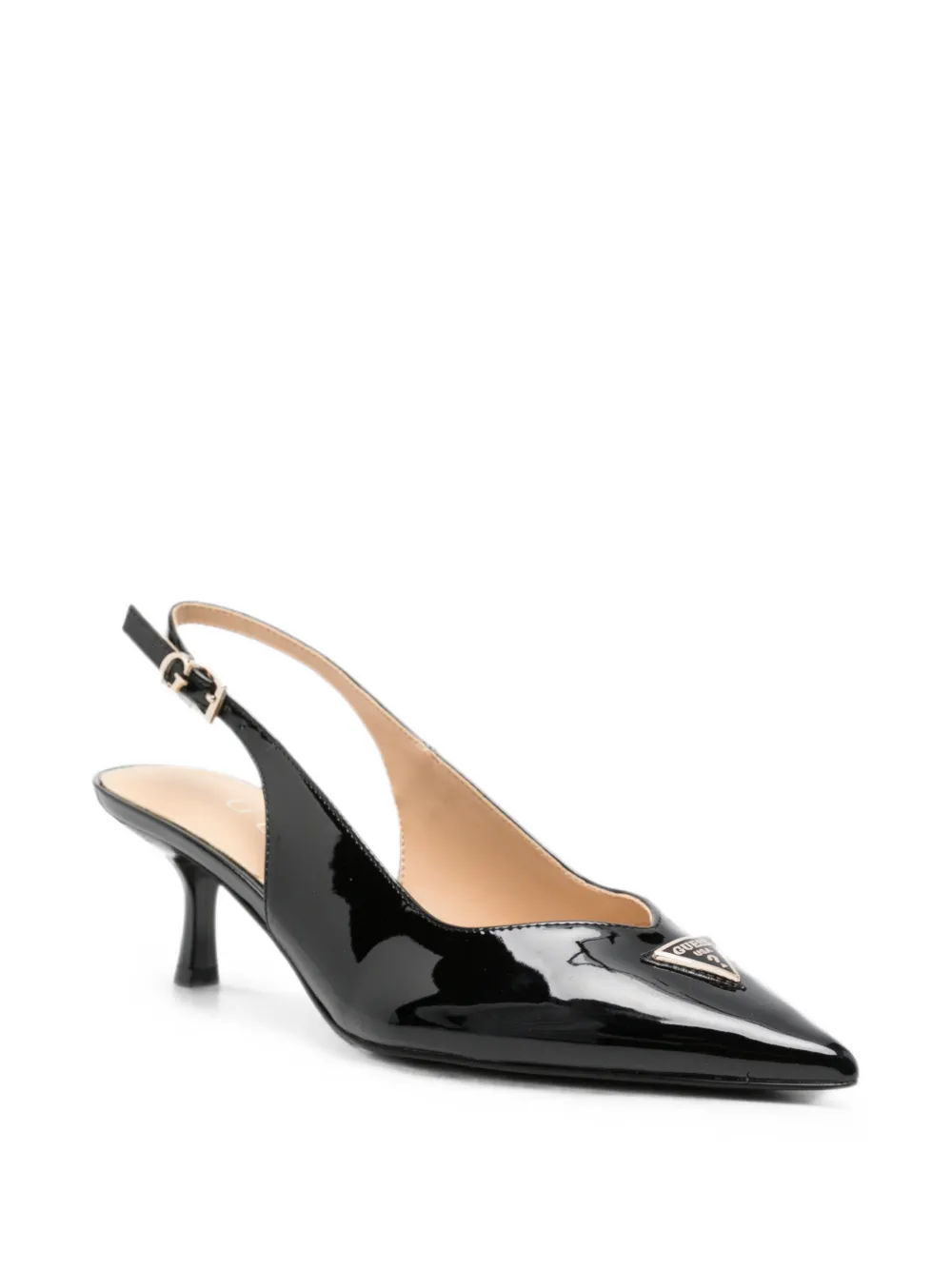 GUESS USA logo-plaque slingback pumps Zwart