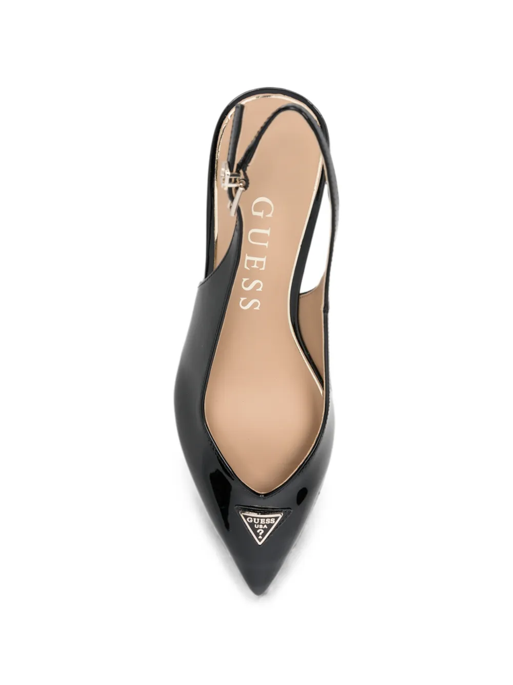GUESS USA logo-plaque slingback pumps Zwart