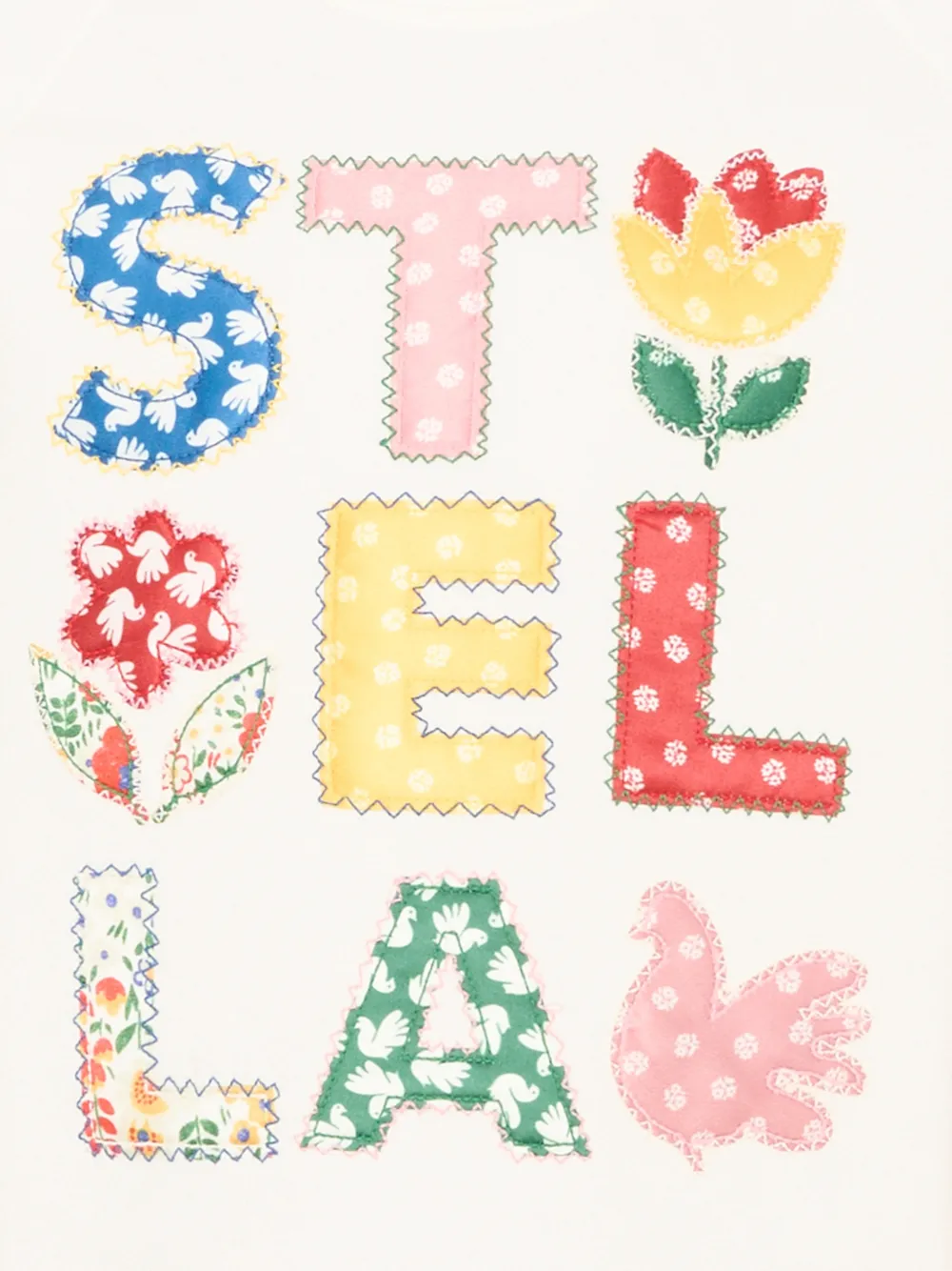 Stella McCartney Kids Trui met patchwork en logo Wit