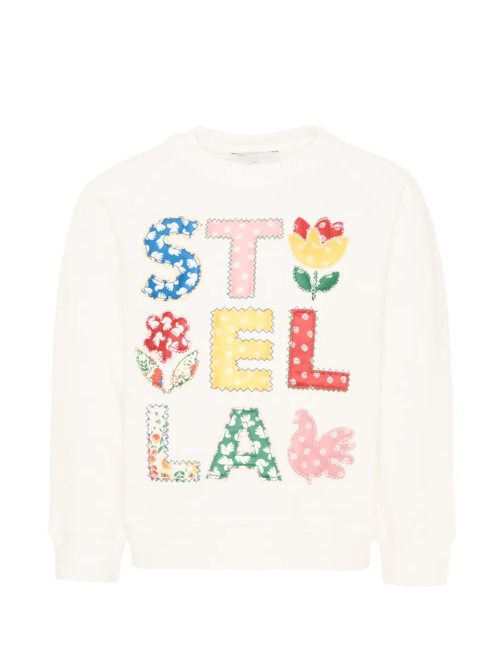 Stella McCartney Kids patchwork-logo sweater - Bianco