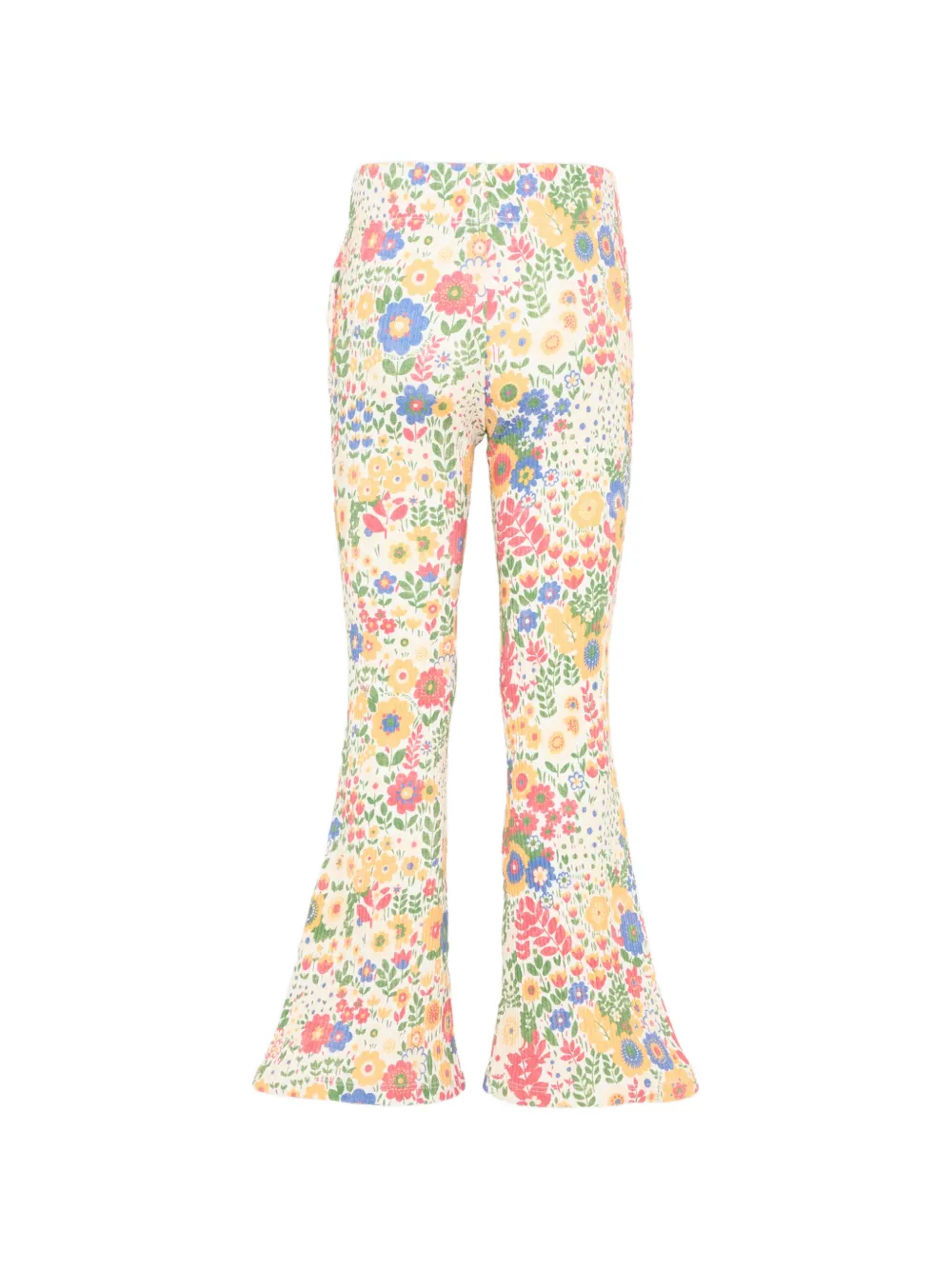 Stella McCartney Kids Geribbelde broek met bloemenprint Wit