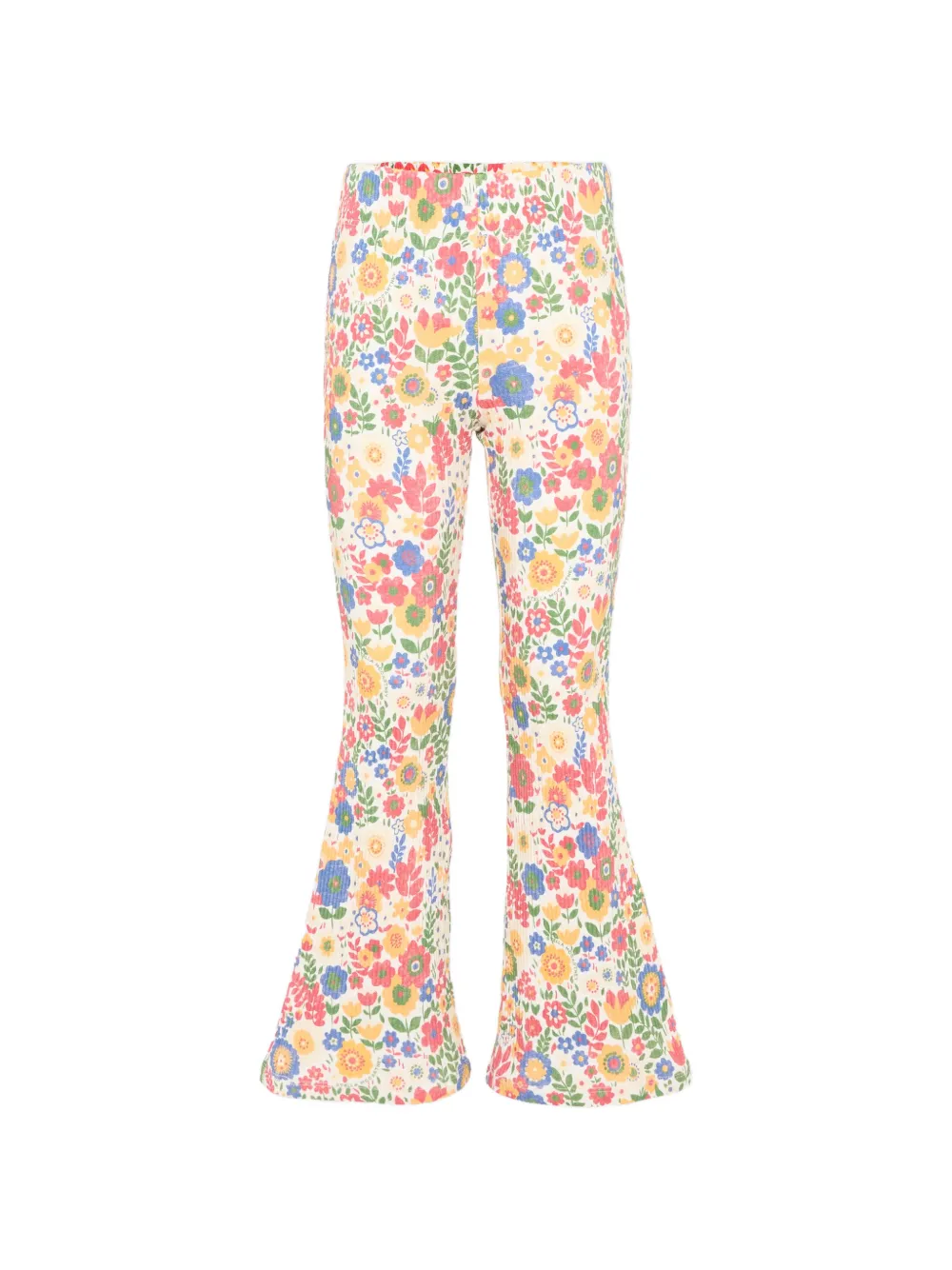 Stella McCartney Kids floral-print ribbed trousers - Bianco