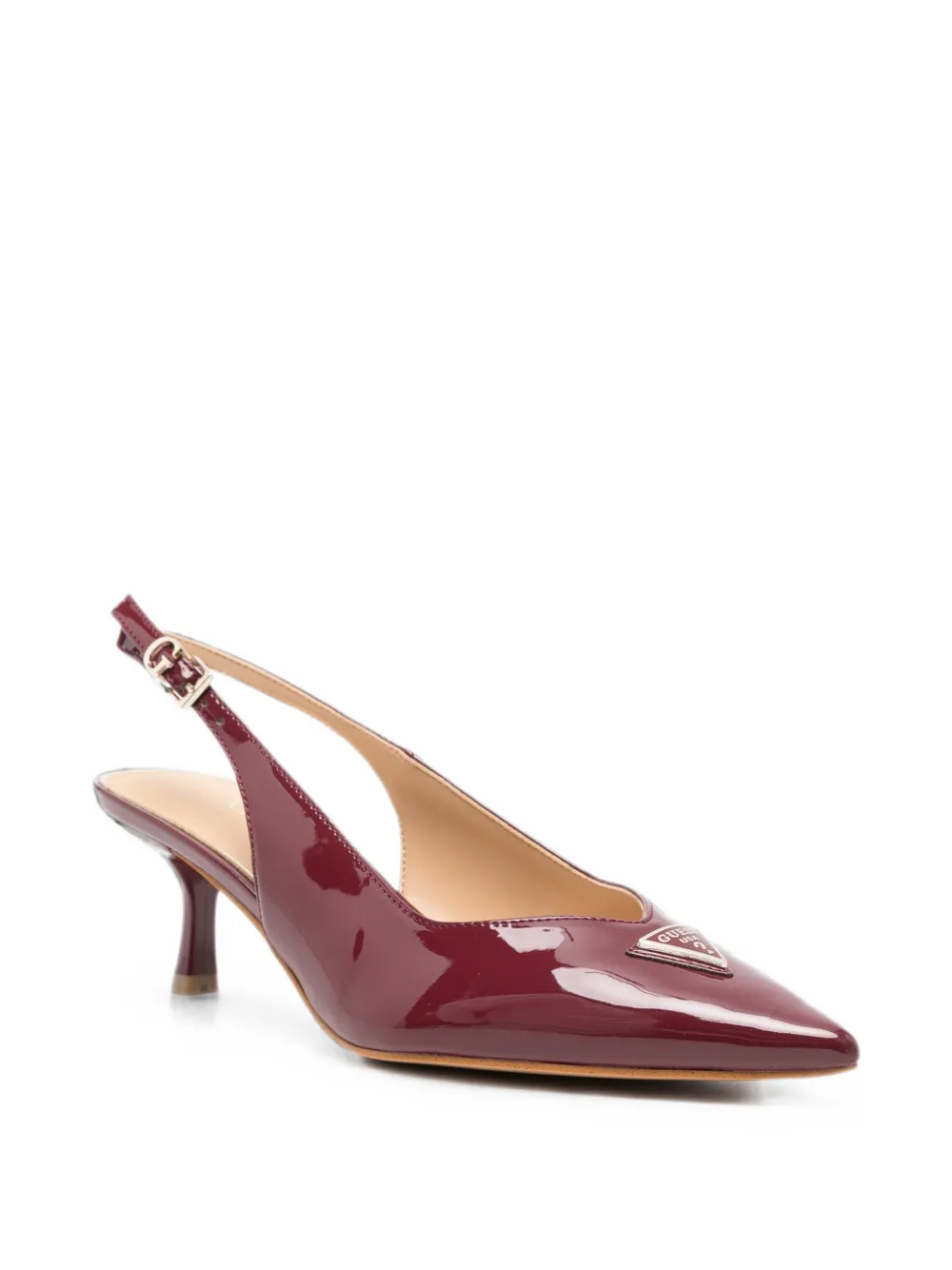 GUESS USA logo-plaque slingback pumps Rood
