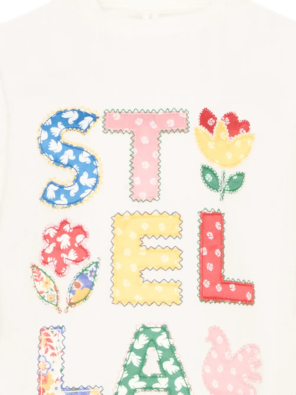 Stella McCartney Kids T-shirt met logopatch Wit